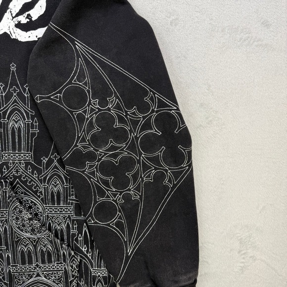 RESERVE Hoodie Mens Medium Sacred Sabbath Graphic Oversized Black Religious Art - Picture 14 of 15